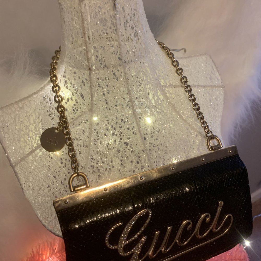 Black Gucci Clutch 8"L x 4.5"W